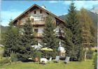 Postcard House Alpine greeting JUST COFFEE CCLES Plant Sky Building Tree AA00727