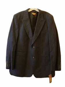 MICHAEL KORS Size 44R Navy Blue Pinstriped 2 Button Blazer Sport Jacket NWT - Picture 1 of 8