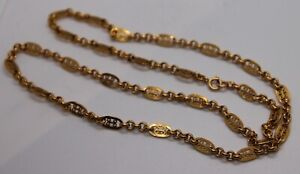 collier chaîne maille filigrane en or jaune 18 carats 750 très bon état 56 cms