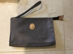 New MARK CROSS Coated Canvas Cambas Medium Clutch Bag Rare Made In Italy - Picture 1 of 8