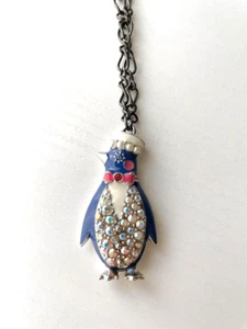 ANNA SUI Penguin Motif Necklace Pendant [RARE] - Picture 1 of 3