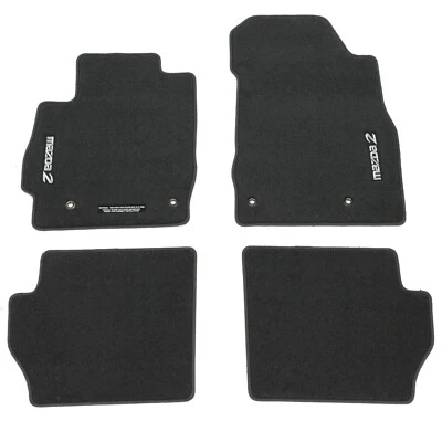 2011-2014 Mazda2 Front/Rear Black Carpet Floor Mats Genuine OEM NEW 0000-8B-P01A - Image 1 of 3