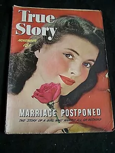 TRUE STORY MAGAZINE NOVEMBER 1943~WWII ERA GREAT WOMAN'S ADS & STORIES - Picture 1 of 5