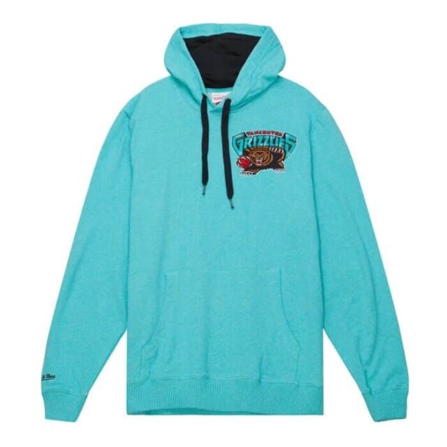 Vancouver Grizzlies Mitchell & Ness Youth Hardwood Classics Split Color  Fleece Pullover Hoodie - Turquoise/Heathered Gray