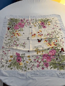 Sorelle Fontana Roma Seda Mariposa Floral Vintage Bufanda Rara - Imagen 1 de 10