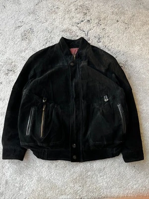 Vintage Avant Garde Gothic Japanese Style MA-1 Aviation Real Leather Jacket 90s - Image 1 of 4