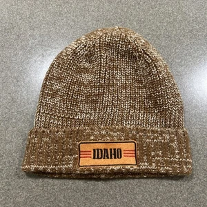 Embroidered Idaho Winter Knit Beanie Hat Brown - Picture 1 of 4