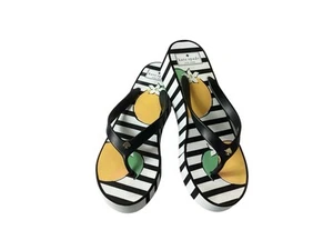 Kate Spade Sandals Size 9 Platforms Black Oranges Flip Flop - Picture 1 of 16