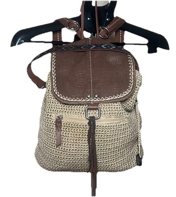 The Sak Avalon Convertible Marrón Crochet Mujer’s Mochila Cartera Festival Boho  Foto 1 de 4