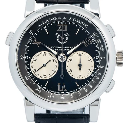 A. Lange & Sohne Double Split 404.035 Box/booklet Platinum Black Dial Men's 43mm - Image 1 of 4
