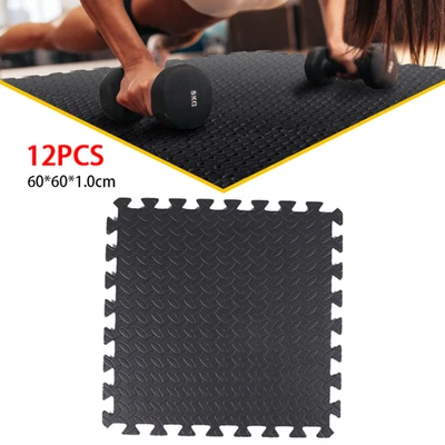 High Density EVA Foam Exercise Gym Mats 12 Pcs  Interlocking Puzzle Floor Tiles - image 1 of 4