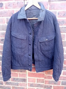VALENTINO DESIGNER MENS BLUE COLLARED QUILTED BOMBER JACKET/COAT SIZE LARGE - Picture 1 of 4