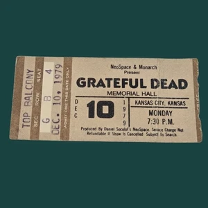 Dec 1979 Grateful Dead Vintage Concert Ticket Stub Memorial Hall Kansas City KS - Picture 1 of 6