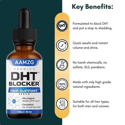 DHT Blocker Regrowing Caffeine Biotin Quality Hair Growth Serum 30ml - Image 1 of 4