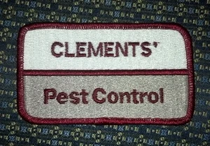 CLEMENTS' PEST CONTROL Iron or Sew-On Patch 4"X2.25" - Picture 1 of 2