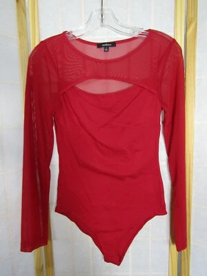 Новый в коробке Ambiance красный Net отделки длинным рукавом цельный Snap промежности блузка женщин S - Изображение 1 из 4