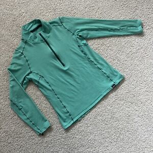 Patagonia Merino Base Layer Long Sleeve Shirt 1/4 Zip Green Women Size Large
