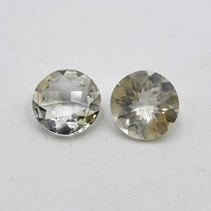 Natural Citrine Round Checker Cut Loose Gemstone Lot 2 Pcs 18 MM 31 CT - Picture 1 of 4