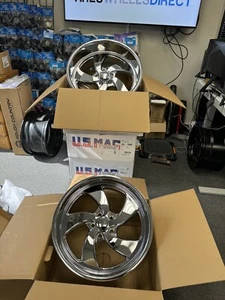 Set 4 Staggered US Mag U132 Desperado Rear 20x9.5 5x4.75 Chrome Front 20x8 5x120 - Picture 1 of 8