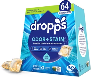 Gocce Odori e Macchie Biobased Power Cialde Detersivo per Bucato, Brezza Croccante (64 Cialde - Foto 1 di 7