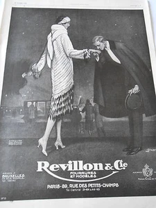PUBLICITE 1925 Revillon & cie Fourrures et modèles - Imagen 1 de 1