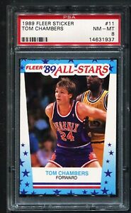 PSA 1989 Fleer All-Stars Basketball #11 TOM CHAMBERS Phoenix Suns PSA 8 NM-MT