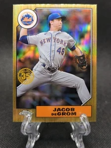 2022 Topps Chrome Jacob deGrom #87BC-7 1987 Topps Refractor - Mets - Picture 1 of 2