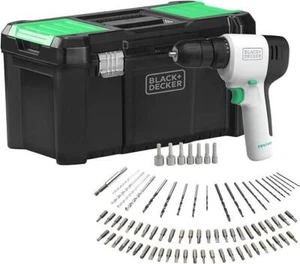 BLACK & DECKER Reviva Drill Kit 12V with 80 PC Accessories 19" Storage Toolbox - Picture 1 of 8