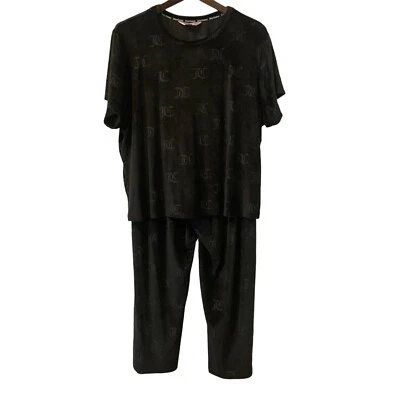 Juicy Couture Sleepwear Set Womens 1X Plus Black Pants Shirt Top Pajama Lounge - Image 1 of 4