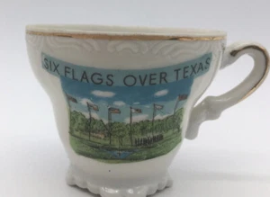 Vintage Six Flags Over Texas Souvenir Miniature Tea Cup 1960s - Picture 1 of 7