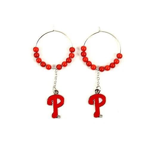 MLB Philadelphia Phillies  1" Multi Bead Hoop Earring - Image 1 of 1