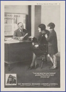 Vintage 1930 PRUDENTIAL Insurance of America Ephemera 0's Print Ad - Bild 1 von 1