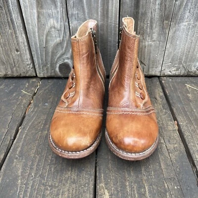 Oak Tree Farms Botines Marrón Botón Cuero Talla 6.5 Foto 1 de 4