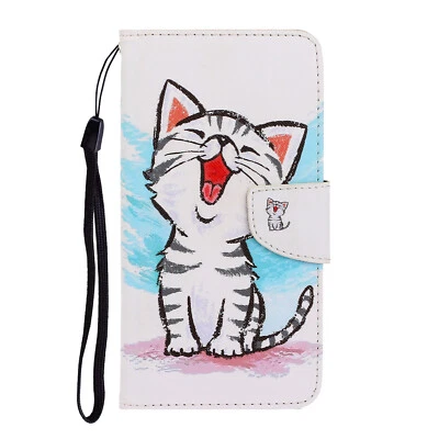 Carteira cartão gato flip capa telefone para iPhone 11 12 13 Pro Max XR XS 6 7 8 SE 2020 - Imagem 1 de 4