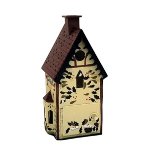 Lenox Winter Greetings Red Roof Metal Bird House Votive Light Candle Holder - Picture 1 of 8