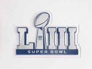Parche de camiseta OFICIAL PLÁSTICO TRANSPARENTE Super Bowl 53 LIII Flex Cromo Rams Patriots - Imagen 1 de 1