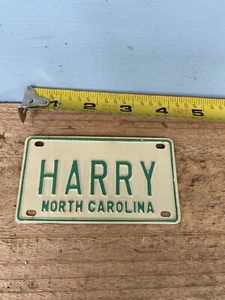 Old School North Carolina HARRY Bike  License Plate Schwinn,Mongoose BMX - Picture 1 of 2
