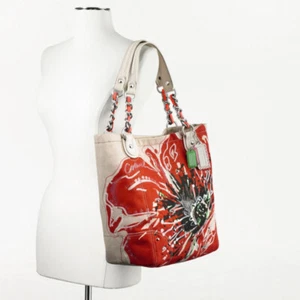 NWT COACH 19027 Sequin Stud Floral Duffle Large Tote Shoulder Bag Purse NEW $398 - Picture 1 of 8