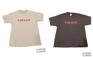 Men's Ruger Firearms Guns Red Logo Short Sleeve T-shirt M and L 50/50 - Picture 1 of 8