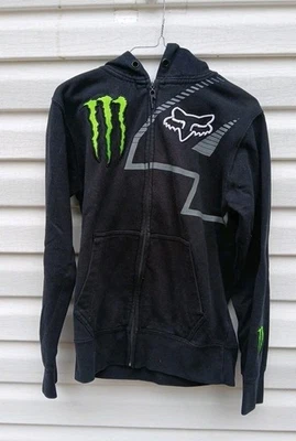 Moletom com capuz Fox Racing Monster Energy x Ricky Carmichael masculino pequeno preto com zíper completo - Imagem 1 de 4