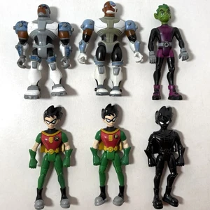 DC Teen Titans Go 3,5" Figuren Lot Robin Cyborg Beast Boy Shadow Vintage Bandai - Bild 1 von 10