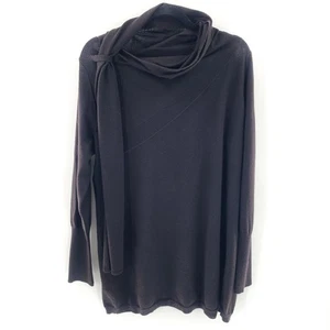 MARINA RINALDI Schurwolle Pullover Pulli mit Schal dunkelbraun Größe M L - Bild 1 von 5