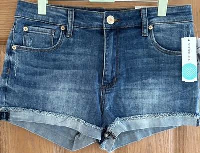 Pantalones Cortos STS Azul Nuevo con Etiquetas Molly Puños Novio 10” Tiro Alto Elastizados Talla 28/6 Foto 1 de 4