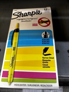 Sharpie Accent Retractable Highlighters Chisel Tip Fluorescent Yellow Dozen(12) - Picture 1 of 2