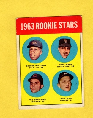 1963 Topps Rookie Stars #324 Pete Ward Vic Davalillo Phil techo en muy buen estado/excelente envío gratuito Foto 1 de 3
