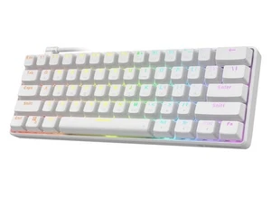 TH61 60% Mechanical Gaming Keyboard,RGB Backlit Wired Ultra-Compact White Used - Picture 1 of 12