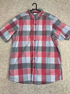 Columbia Button Down Shirt Mens XLT XL Tall Pink Short Sleeve Casual Summer - Picture 1 of 6