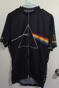 Camiseta de ciclismo para hombre 2XL negra con cremallera Pink Floyd lado oscuro de la luna arco iris - Imagen 1 de 4