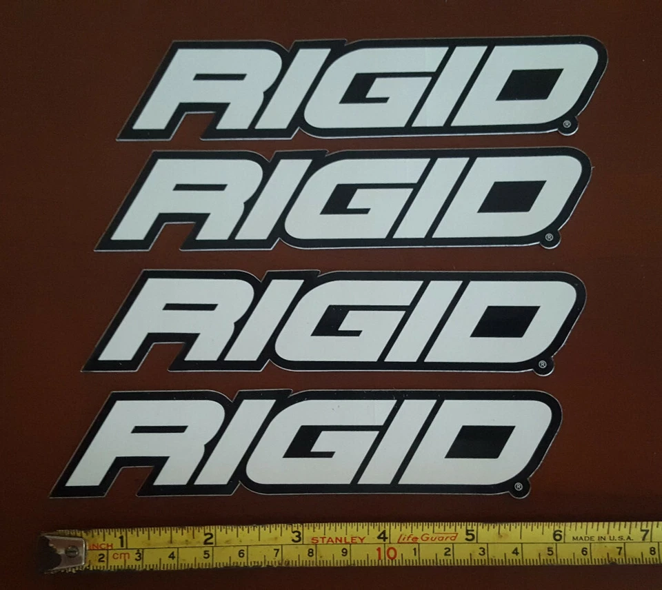 Calcomanías adhesivas Rigid Industries 6" x 1,25", juego de 4, blanco y negro Foto 1 de 1
