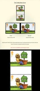 SG2263Var 2002 Teddy Bear ERROR Value and Queens Head at LEFT U/M Gutter Pair - Picture 1 of 1